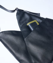 2-way Leather Shoulder Bag（Black）